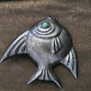 Antique fish brooch